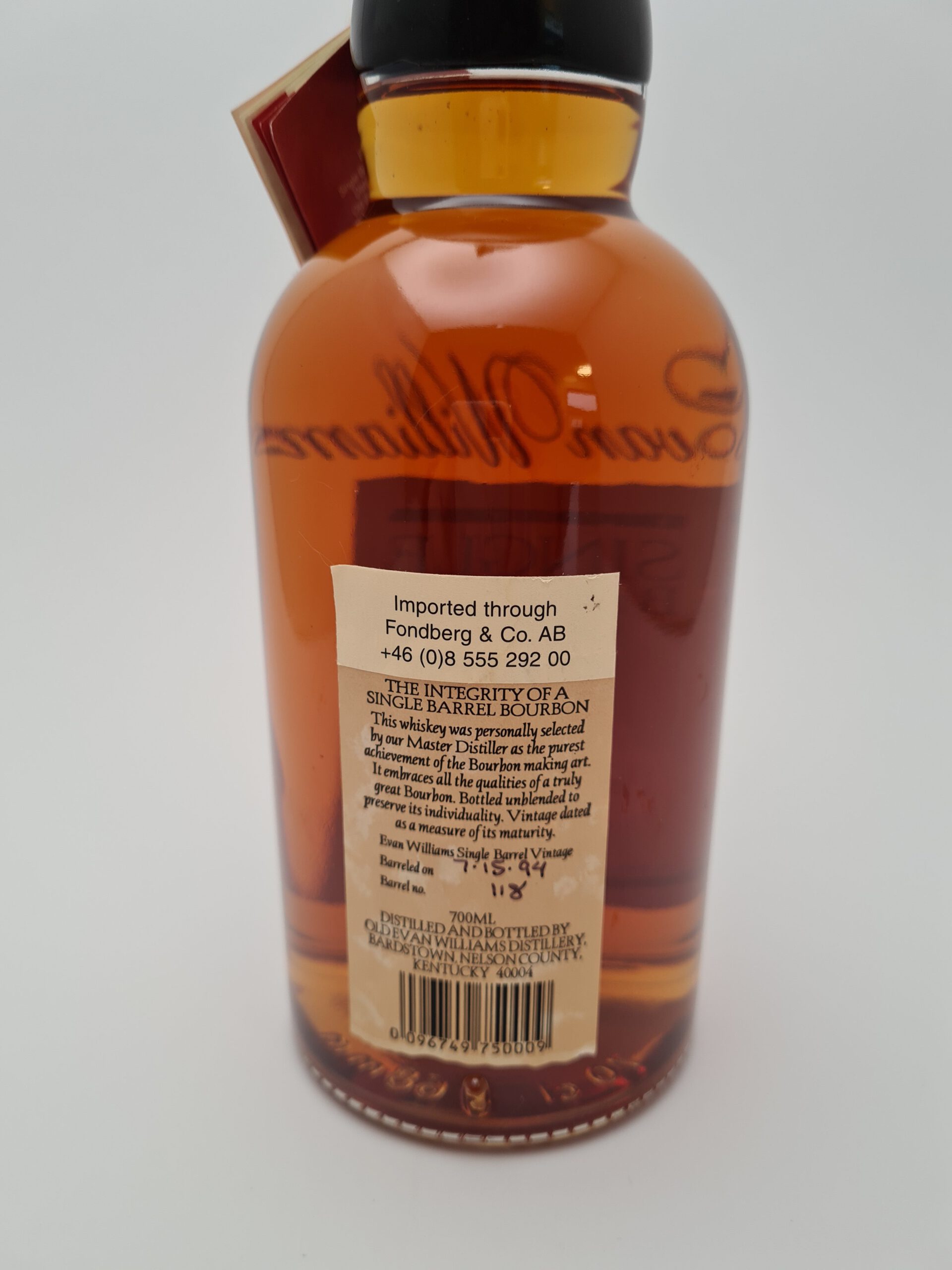 Evan Williams Single Barrel 1994, 43.3% – Bild 2